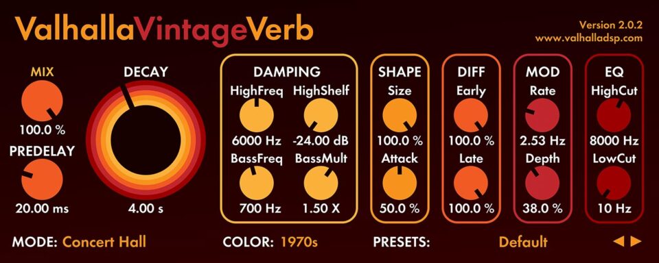 Valhalla DSP Valhalla VintageVerb 2024 for Mac Free Download